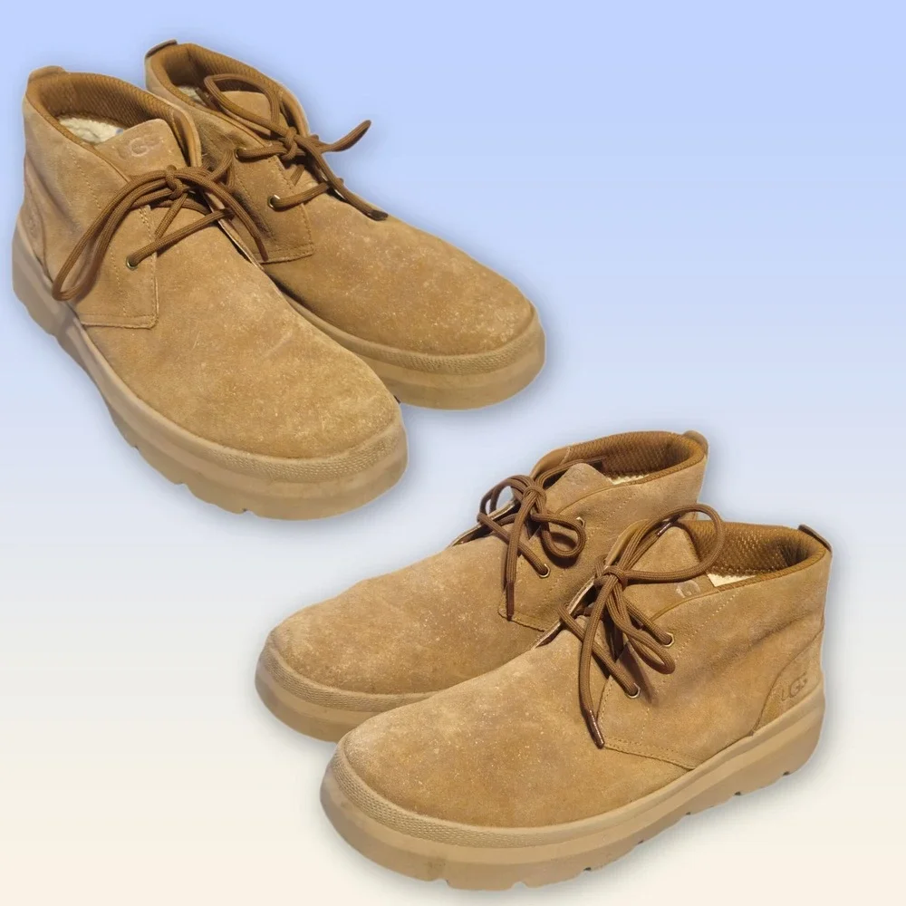 UGG Mens Burleigh Chukka Boots 13 Chestnut Suede Waterproof Hiking 1151773